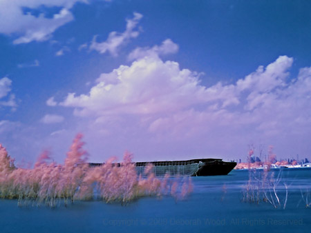 Barge on the river