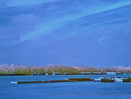 Barges on the Mississippi